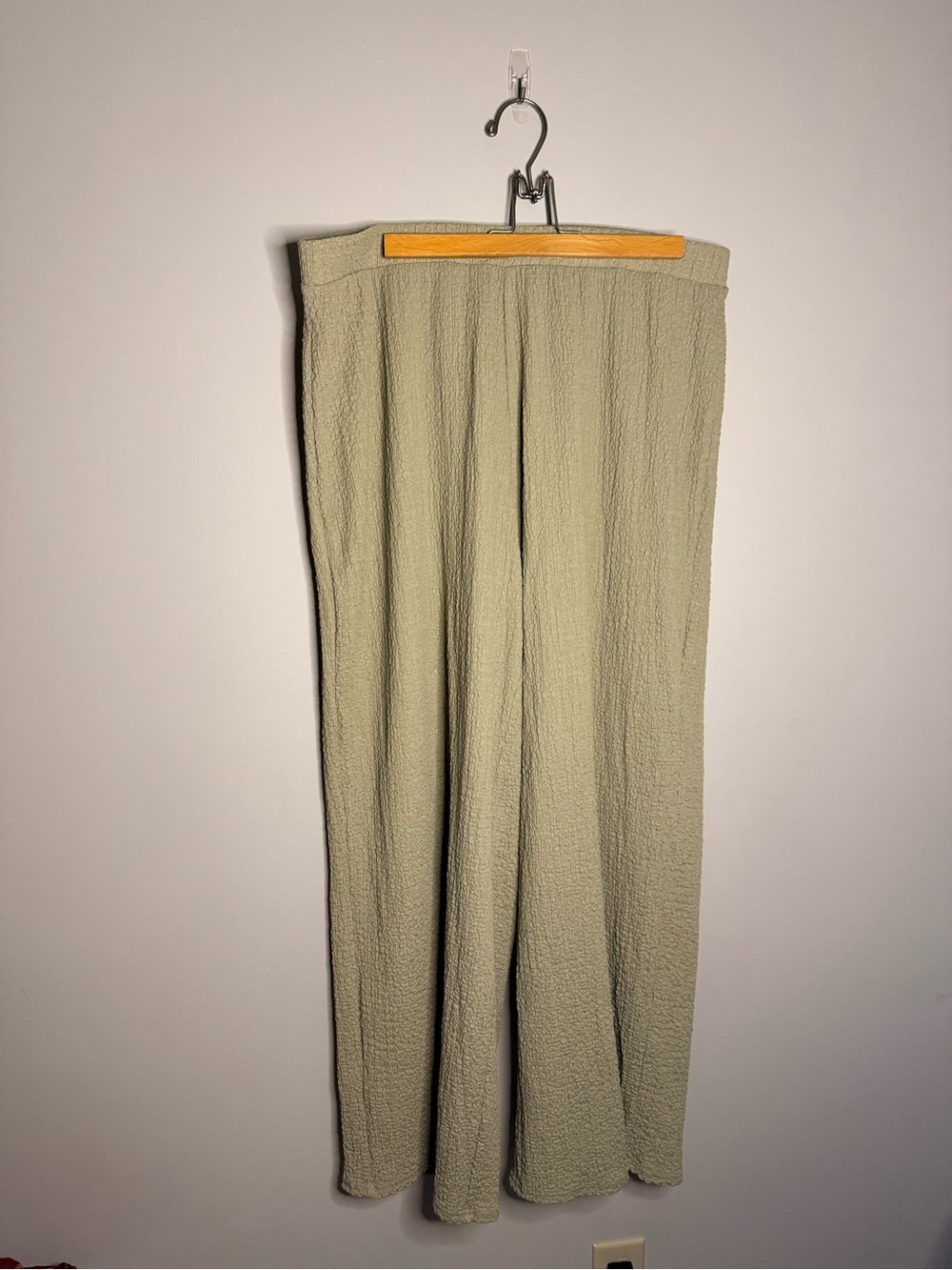 a new day Women's Olive Wide Leg Textured Pants